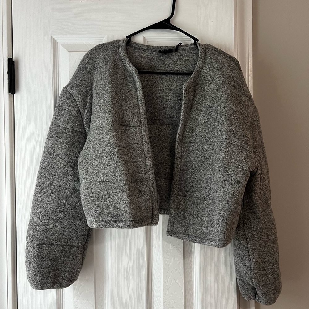 Urban Outfitters Gray Cropped Jacket